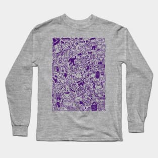 Halloween Doodle (purple) Long Sleeve T-Shirt